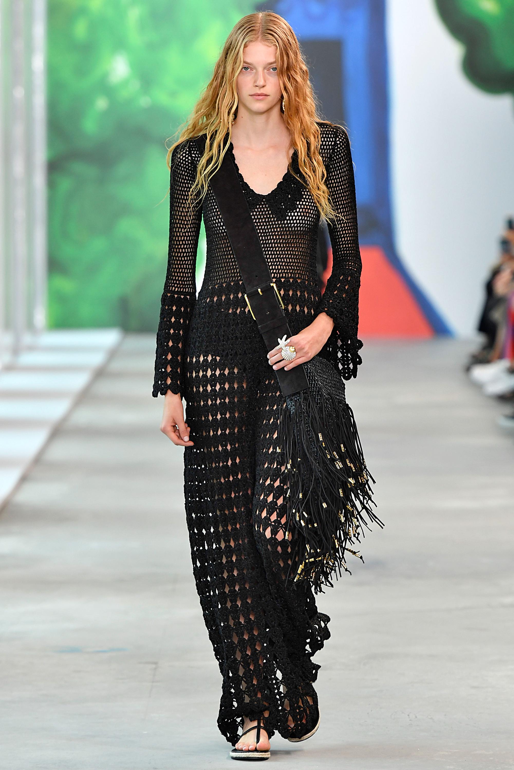 Women's Long Black Crochet Dress, Maxi Beach Crochet / Custom Made