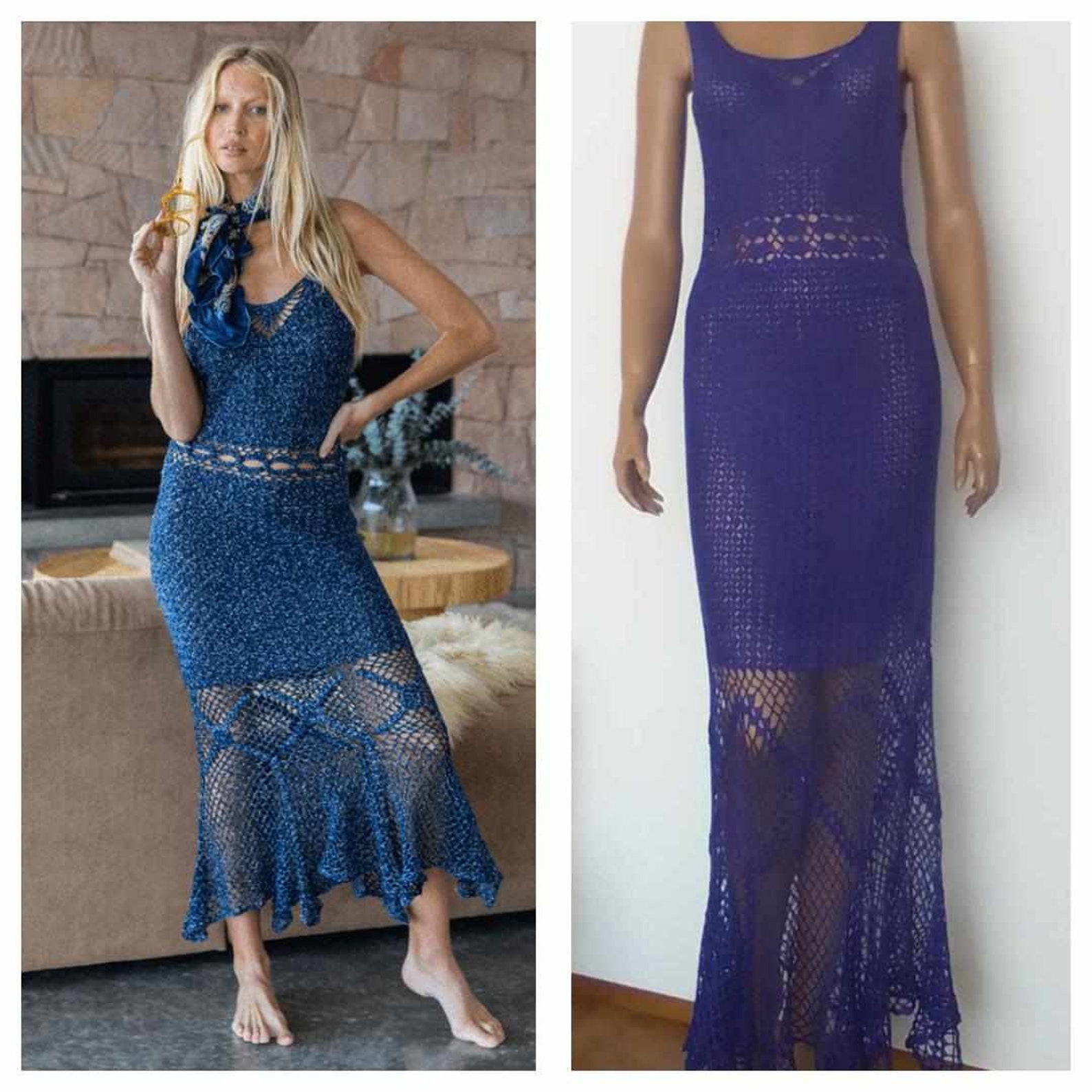 MAXI CROCHET SQUARE NECK DRESS main image 1