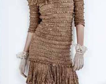 Ladies brown crochet dress / custom