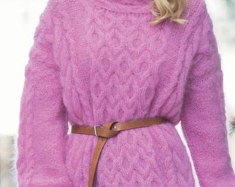 Women's pink dress with mohair handmade /made to order