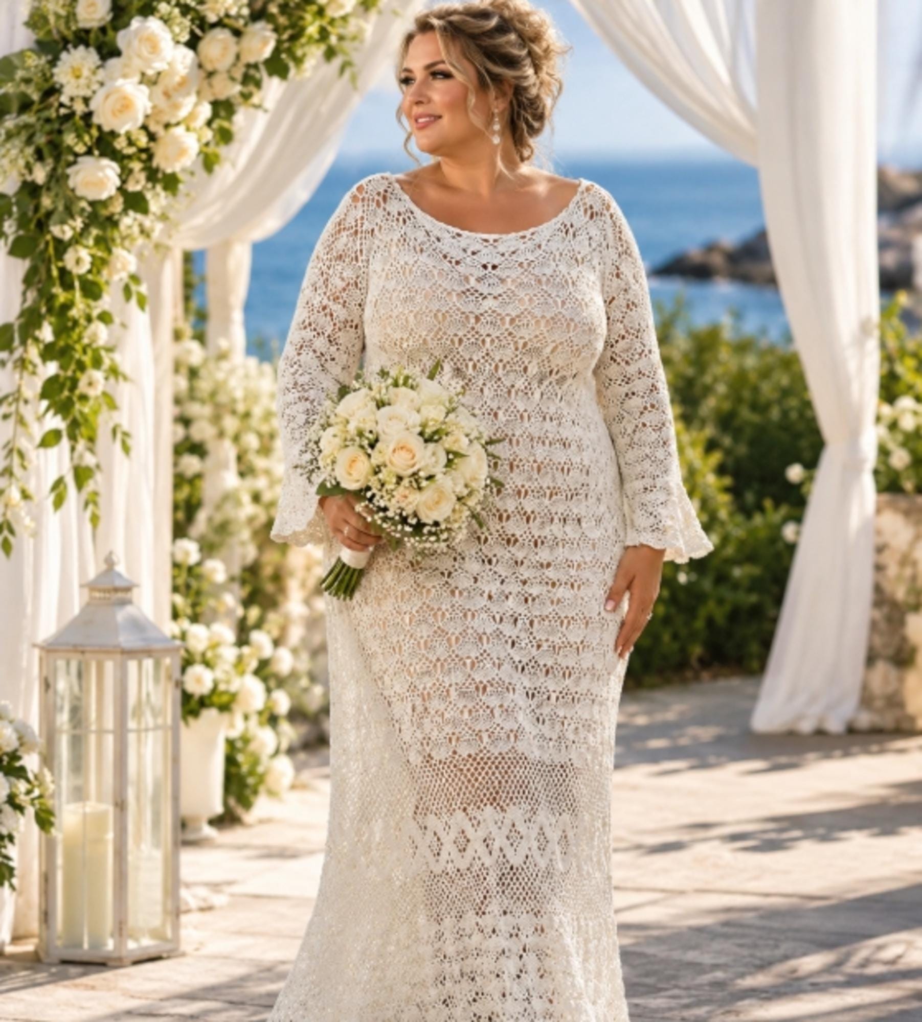 plus size crochet wedding dress pattern Crochet clothes Size:Up to 37