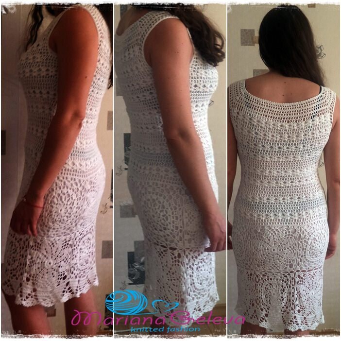 Elegante señoras vestido blanco ganchillo / personalizado - Etsy España Elegante señoras vestido blanco ganchillo / personalizado - Etsy España
