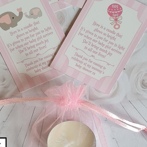 Baby Shower Scented Tealight Candle Favours With Gift Tags Etsy UK