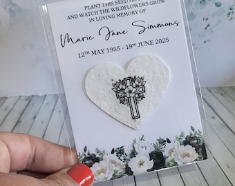 Funeral Seed Paper Favours in Roses Design