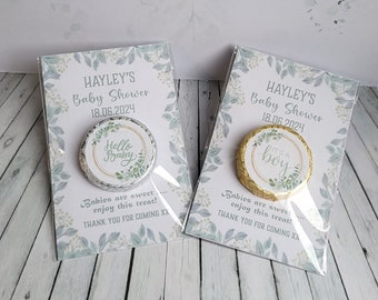 Personalised Baby Shower Chocolate Favours in Eucalyptus Floral Design