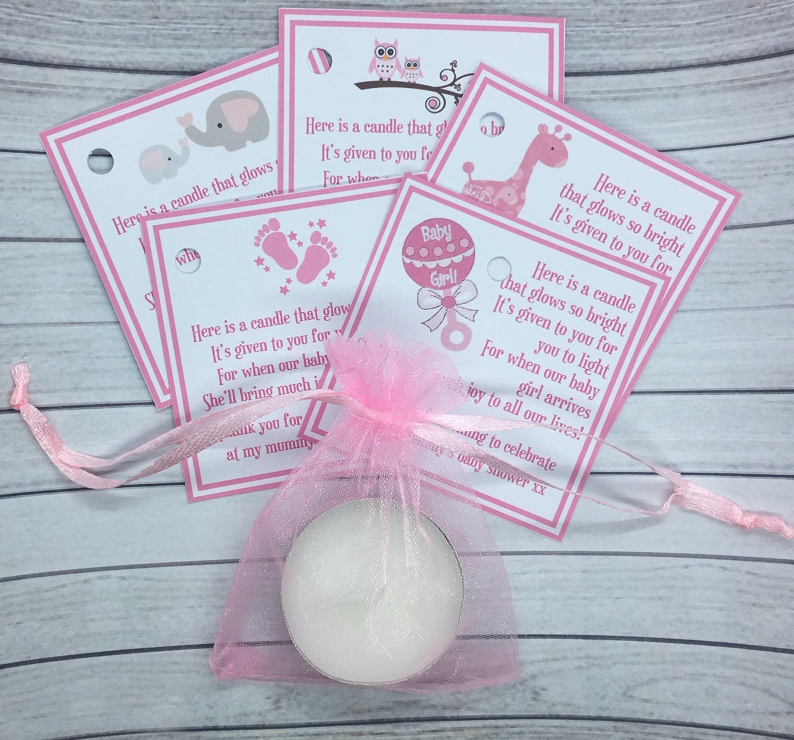 Baby Shower Scented Tealight Candle favours with personalised Etsy