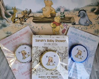Personalised Baby Shower Christening Baptism Winnie the Pooh Chocolate Favours