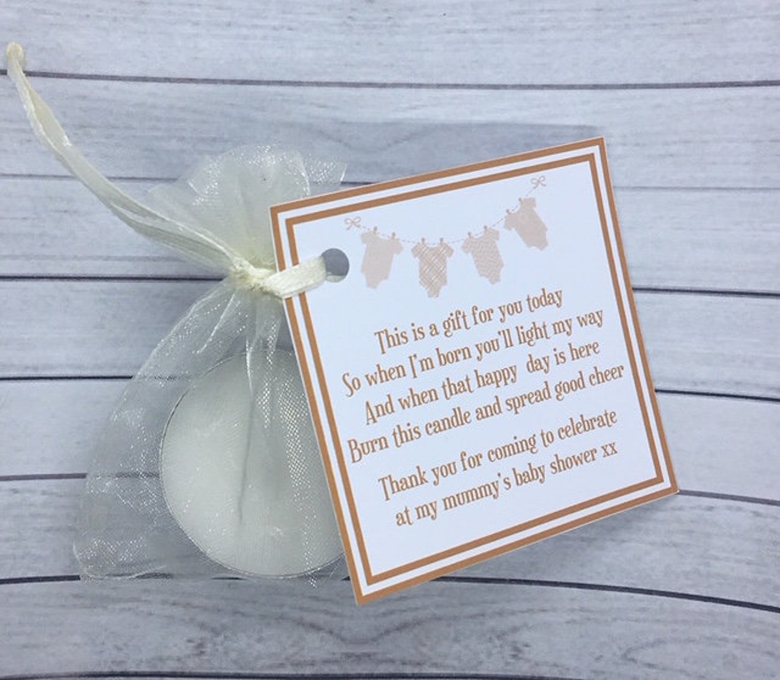 Baby Shower Scented Tealight Candle favours with personalised Etsy