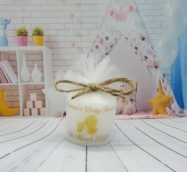 15 X 3cm Personalised Baby Shower Candle Favours Etsy UK