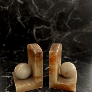 Vintage Alabaster Bookends