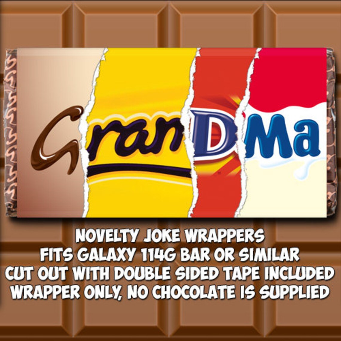 Grandma Chocolate Bar Wrapper Novelty Joke Funny Rude Gift | Etsy
