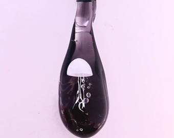 Ciondolo in vetro a forma di medusa / Collana con ciondolo in vetro / Collana in vetro a forma di medusa / Regalo per lui / Regalo per lei - SPEDIZIONE GRATUITA -