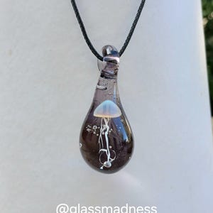Jellyfish glass pendant / Glass pendant necklace / Jellyfish glass necklace / Gift for him / Gift for her - FREE SHIPPING -