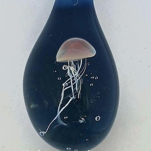 Jellyfish glass pendant / Glass pendant necklace / Jellyfish glass necklace / Gift for him / Gift for her - FREE SHIPPING -