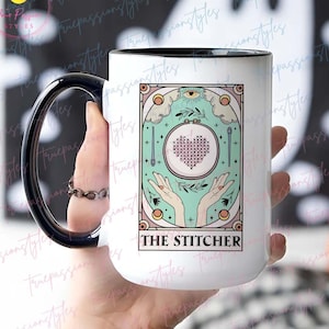The Stitcher Tarotkartenbecher, Kreuzstichbecher, Geschenke für Kreuzstichler E9017