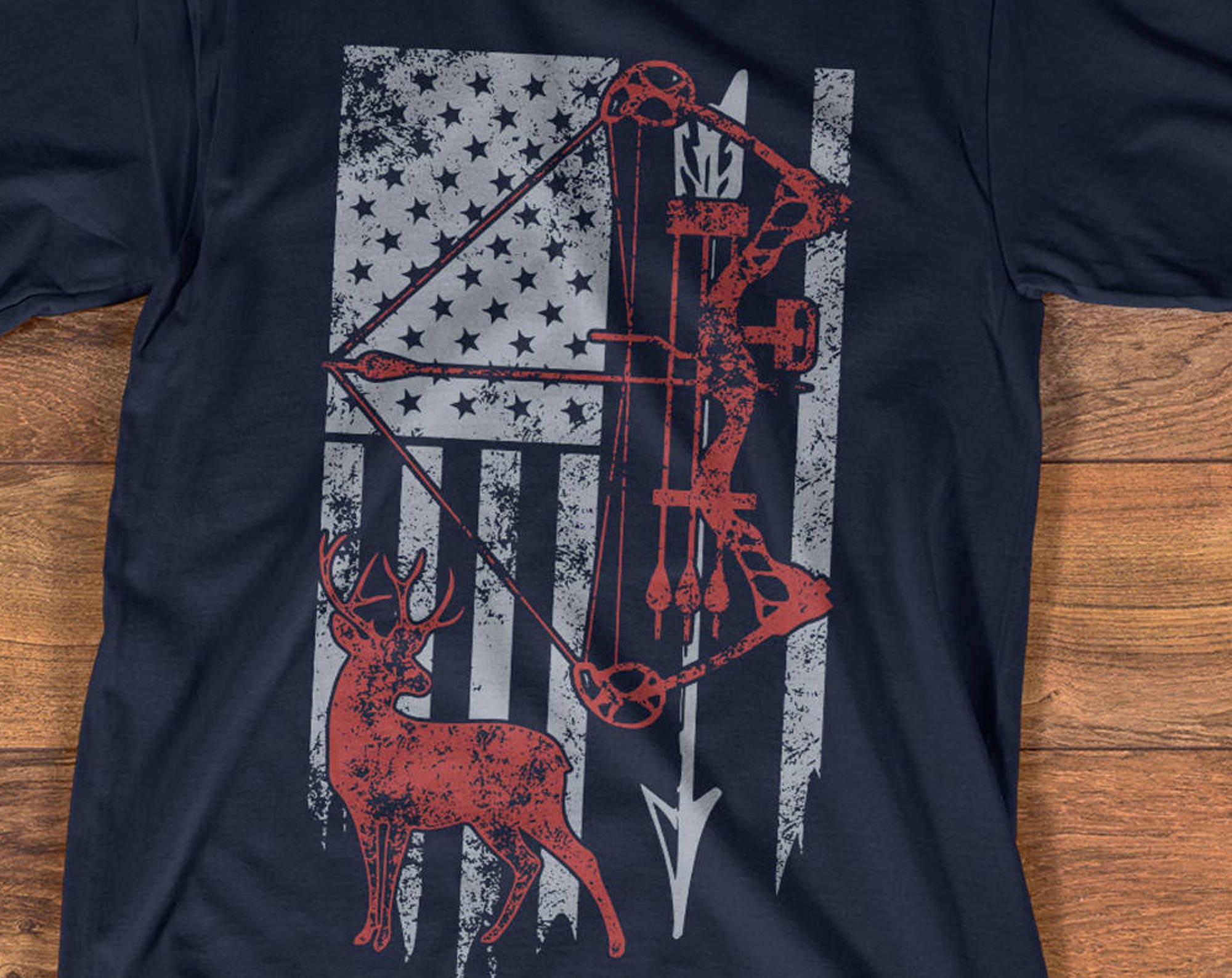 Discover Hunting Shirt with American Flag, Bow Hunting T-shirt, American Hunter Shirt