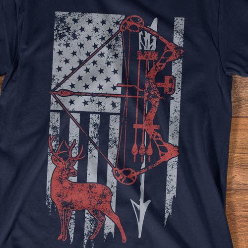 Hunting Shirt With American Flag Bow Hunting T-shirt - Etsy
