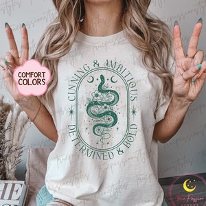 Comfort Colors Cunning & Ambitious Snake Shirt, Wizard House T-shirt, Magic School Shirt E7113