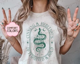 Comfort Colors Cunning & Ambitious Snake Shirt, Wizard House T-shirt, Magic School Shirt E7113