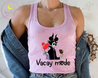 Maleficent Queen Vacay Mode Tank Top, Sleeping Beauty Villain Ladies Tank, Mistress of All Evil Tank E2059