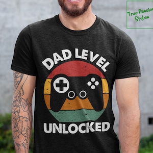 Funny New Dad Shirt, Dad Level Unlocked Tee Shirt, Gaming Shirt, First Time Dad, Father's Day Gift Idea, New Super Dad Announcement Shirt