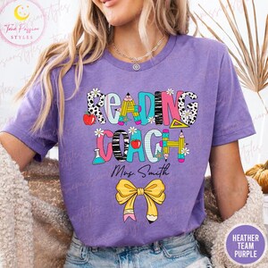 Custom Reading Coach Teacher Shirt, Personalized Reading Specialist Shirt, Reading Teacher Tee, Sweatshirt T1200