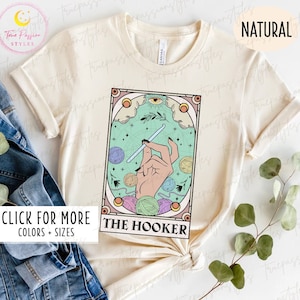 Camisa de tarô de tricô, camisa de carta de tarô The Hooker, camisa de amante de fios, presentes de tricô para a mãe E9018