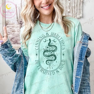 Cunning & Ambitious Snake Shirt, Wizard House T-shirt, Magic School Shirt, Sweatshirt, Hoodie E7113
