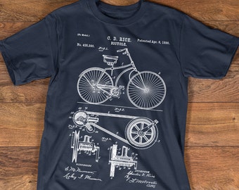 Bicycle Shirt - 1890 Bicycle Patent T-shirt - Cycling Shirts Collection - Available S-3XL Unisex Sizes - Gift Idea for Cyclist