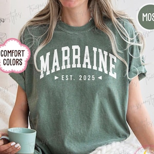 Comfort Colors® Custom Marraine Shirt, Marraine Gifts, Baptism Proposal Shirt, Godmother Marraine Tshirt, Mothers Day Gift  S04270