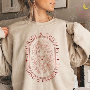 Courage & Chivalry Lion House Sweatshirt, Magic School Sweatshirt, Wizard House Sweatshirt E7114