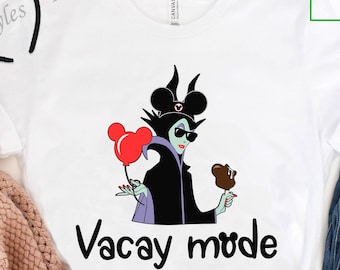 Funny Maleficent Queen Sleeping Beauty Villain Vacay Mode Shirt, Mistress of All Evil Family Matching Tee, Magic Kingdom Fantasyland E2059