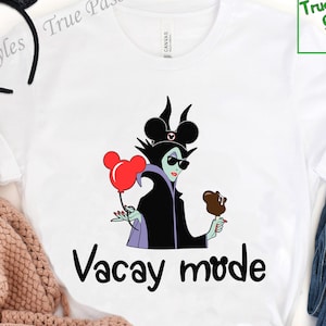 Funny Maleficent Queen Sleeping Beauty Villain Vacay Mode Shirt, Mistress of All Evil Family Matching Tee, Magic Kingdom Fantasyland E2059
