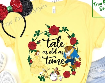 Tale As Old As Time Shirt, Beauty And The Beast Inspired, Belle Princess Rose, Beauty Belle Shirt, Family Vacation Disney Matching Tee E2204