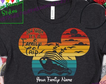 Custom Family Cruise Trip Shirts, Aw Ship! It's a Family Trip, Cruise Squad Shirt, Long Sleeve, Sweatshirt, Hoodie E2383