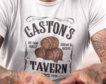 Gaston&#39;s Tavern Le Pub Tee, Gastons Bar Shirt, Dad T-shirt, Long Sleeve, Sweatshirt, Hoodie E2090