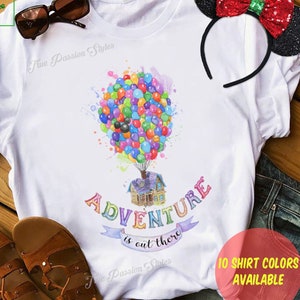Up Carl and Ellie Disney Shirt for Men, Women, Kids - Adventure Is Out There Watercolor WDW T-shirt, Sweatshirt, Hoodie E2006