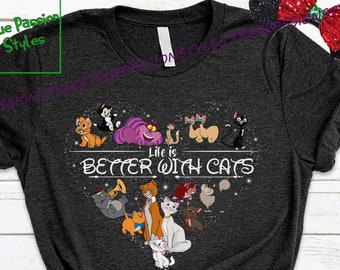 Life is Better With Cats Shirt, Cat Lovers T-shirt, Long Sleeve, Sweatshirt, Hoodie E2523