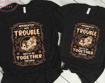 Chip and Dale Shirt, Double Trouble Shirt, Long Sleeve, Sweatshirt, Hoodie - Sibling shirts, Brother Matching Tee, Best Friend Shirts E2759