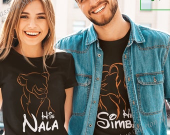 Simba Nala Shirts, Lion King Couple Tee, Animal Kingdom T-Shirt, Sweatshirt, Hoodie E2195 E2196