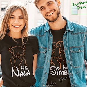 Simba Nala Shirts, Lion King Couple Tee, Animal Kingdom T-Shirt, Sweatshirt, Hoodie E2195 E2196