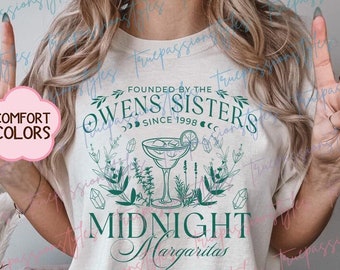 Comfort Colors Owens Sisters Midnight Margaritas-skjorta, Spooky Season-skjorta, Häxig Halloween-skjorta E7137