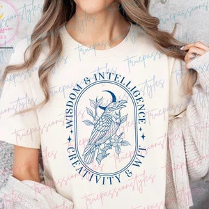 Weisheit & Intelligenz Raben Shirt, Zauberer Haus Shirt, Magie Schule Shirt, Sweatshirt, Hoodie E7202