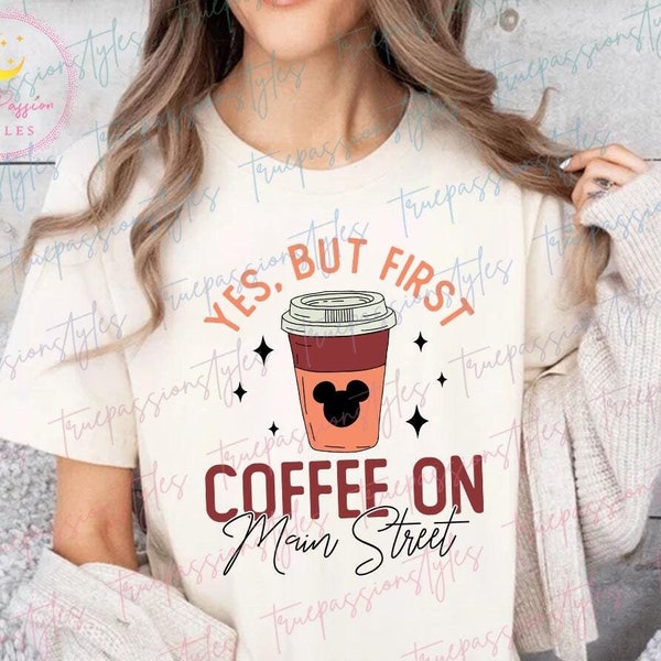 Camiseta Coffee On Main Street, camiseta Main Street USA, sudadera, sudadera con capucha E7197