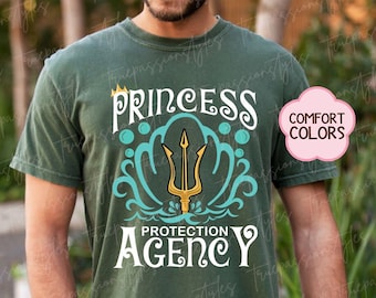Comfort Colors King Triton The Little Mermaid Shirt, Princess Protection Agency T-shirt, Princess Security Tee E2672