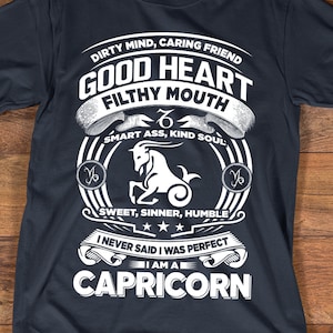 Capricorn T-shirt | Capricorn Shirt for Capricorn Girl, Capricorn Shirts With Capricorn Zodiac Sign, Capricorn Horoscope Birthday Gift