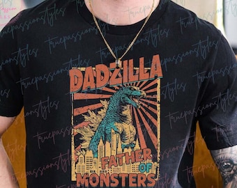Dadzilla Shirt, Cooler Daddy Dinosaurier Shirt, Lustiges Papa Shirt, Dino Vater Shirt, Geschenk für Papa T0132