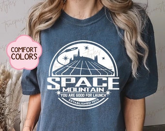 Comfort Colors Space Mountain-shirt, Tomorrowland Magic Kingdom-T-shirt, Peoplemover-T-shirt E2231