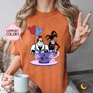 Comfort Colors Kronk And Yzma Tea Cup Shirt, Kronk And Yzma Tee, The Emperors New Groove T-shirt, Halloween Villains Tee E2529