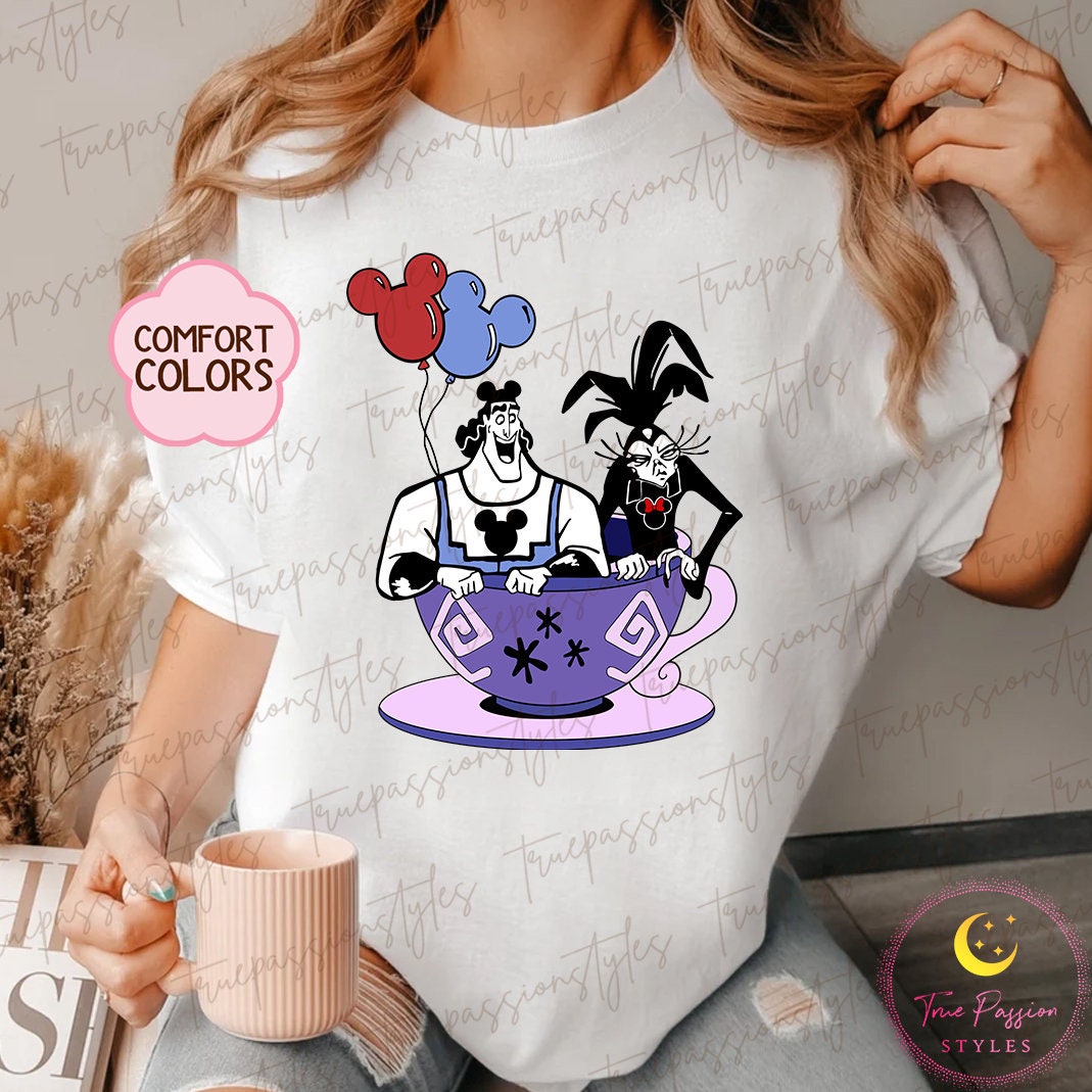 Comfort Colors Kronk and Yzma Tea Cup Shirt, Kronk and Yzma Tee